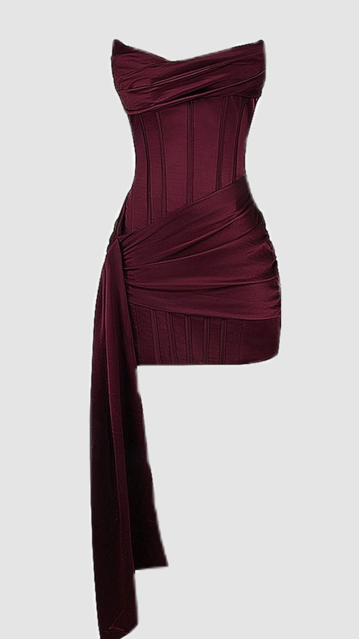 Vestito bordeaux con corpetto